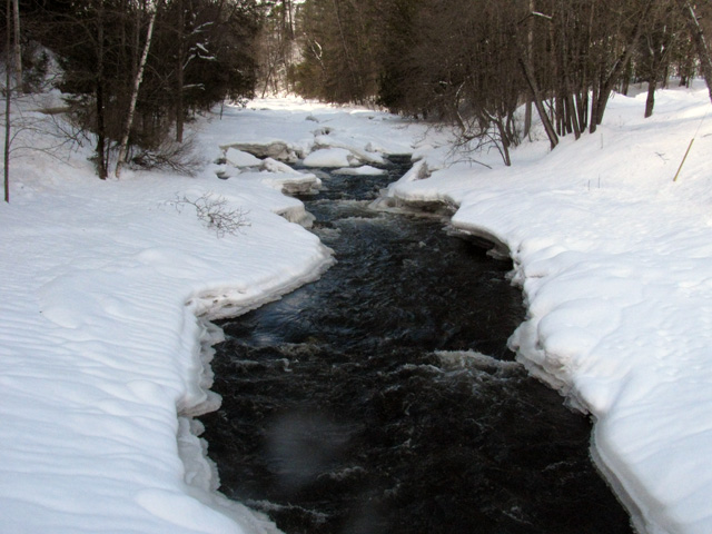Winter stream in Wakefield, Quebec