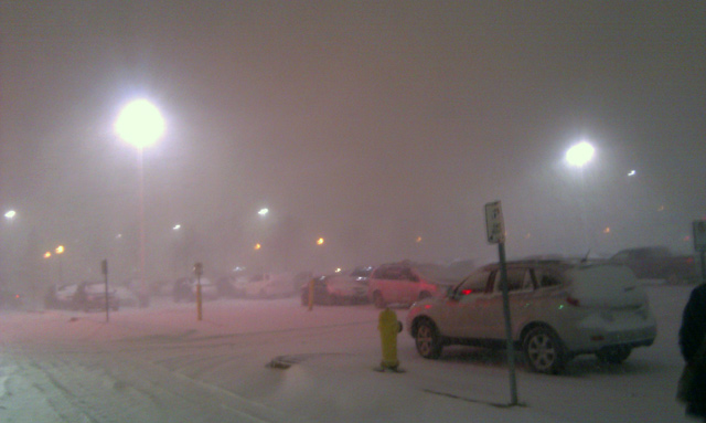 Greeted by a blizzard leaving Upper Canada Mall