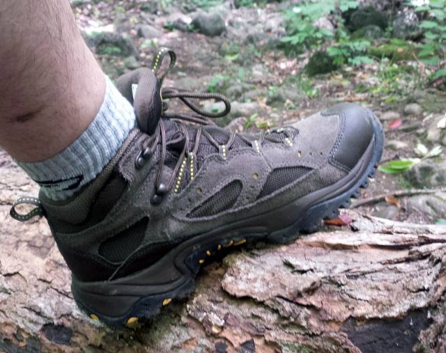 New hiking shoes on a hike