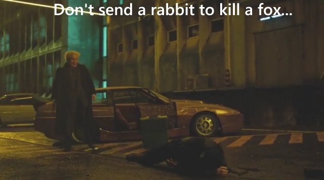 Don’t send a rabbit, to kill a fox….