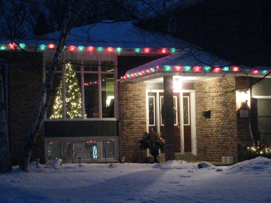 Our house decked out for Christmas