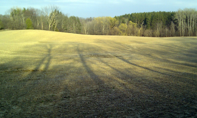 Rolling fields during hike on HVHT