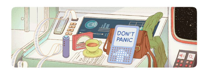 Lovely Douglas Adam’s birthday tribute by google today. *grin*.