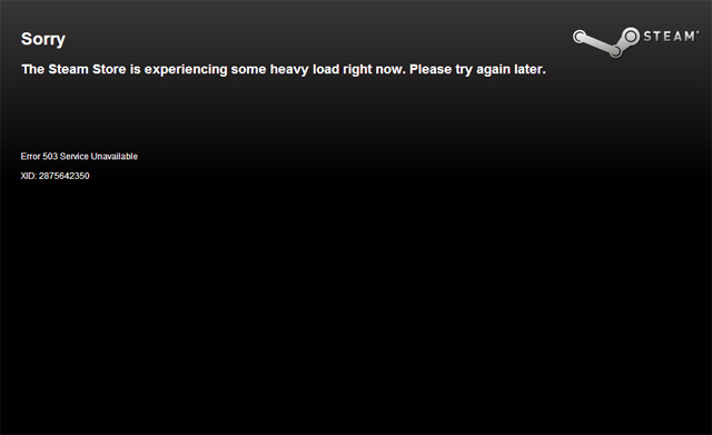 Steam Sale! And the site is down. *Shocking*