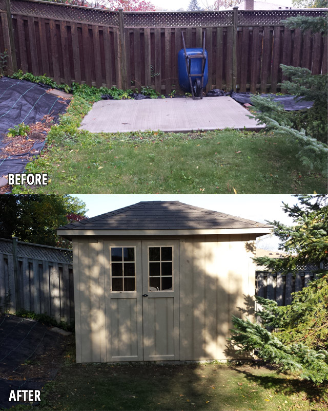 Shed. Before and After.