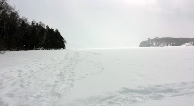Snowshoeing on the Lake