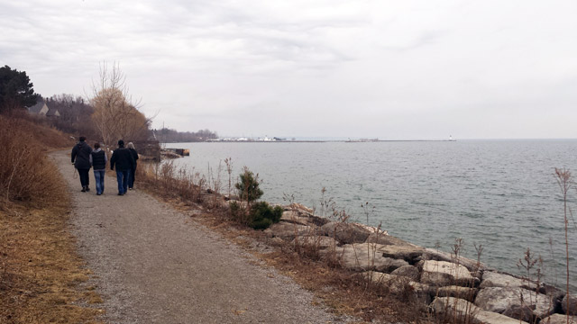 Walking along Lake Ontario in St.Catharines