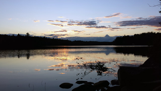 Beautiful sunset on a tranquil Lake