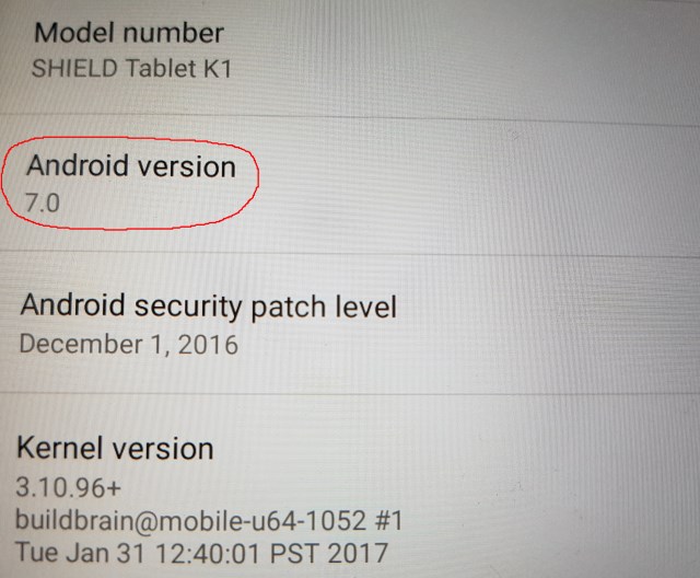 K1 with Android 7!