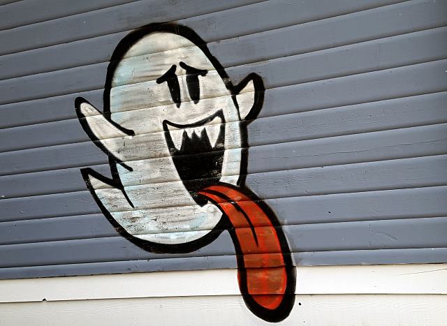 Graffiti at the Bolton Camp – Reminds me of Slimer