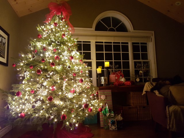 The downstairs Christmas tree