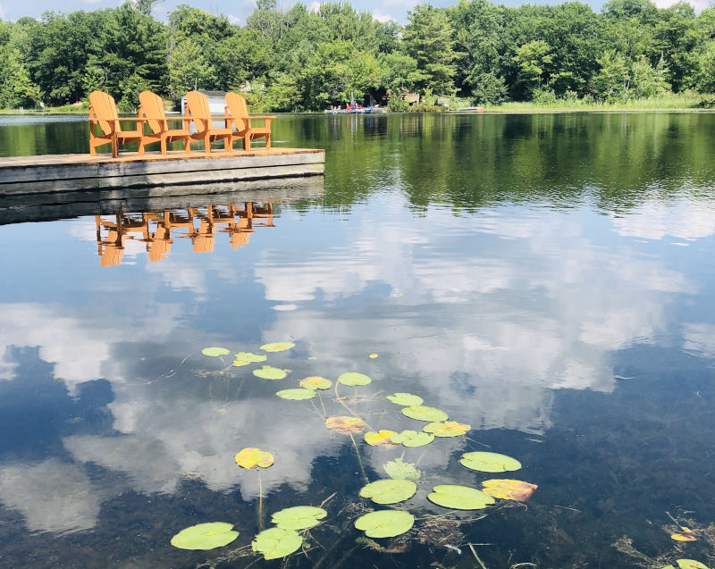 Re-surfaced dock with new chairs Re-surfaced dock with new chairs