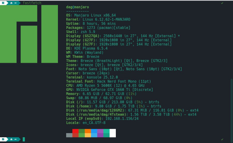 Manjaro is my distro.